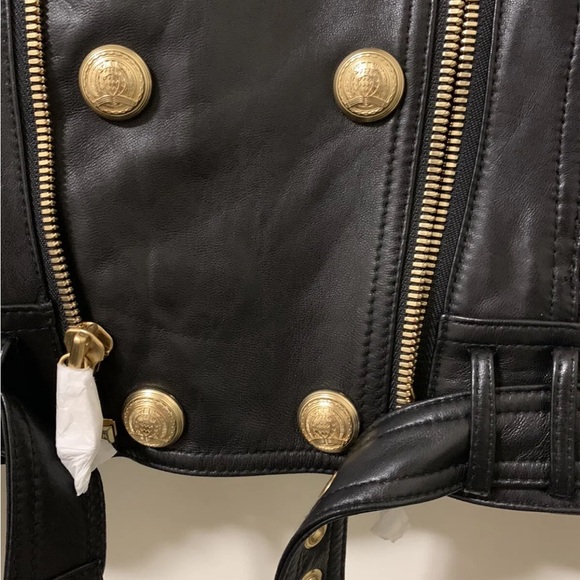 H&M Balmain leather jacket size US 4 AU 6. Never worn. - Picture 3 of 6